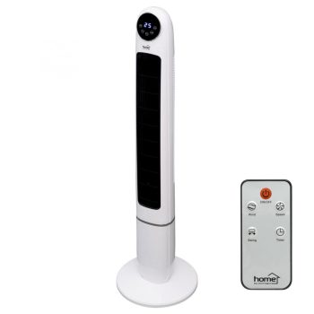   Home TWFR 120 oszlopventilátor, 50 W, 120 cm, 3 fokozat, 75°-os oszcillálás, távirányító, világító kijelző, fehér
