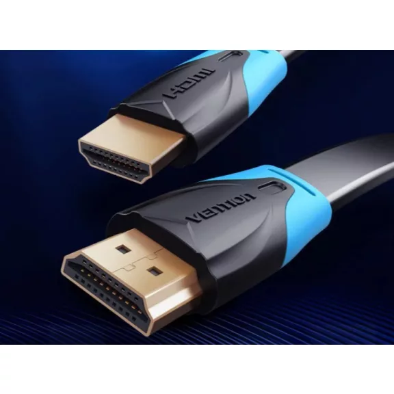 Vention HDMI, (lapos, fekete) , 3m, kábel
