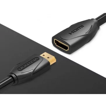   Vention HDMI/M -> HDMI/F (hosszabbító, fekete), 1m, kábel