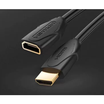   Vention HDMI/M -> HDMI/F (hosszabbító, fekete), 3m, kábel