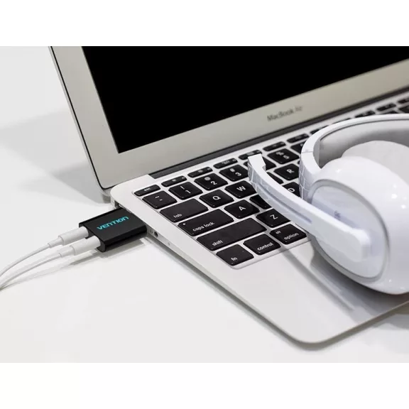 Vention USB külső (fém,fekete), hangkártya