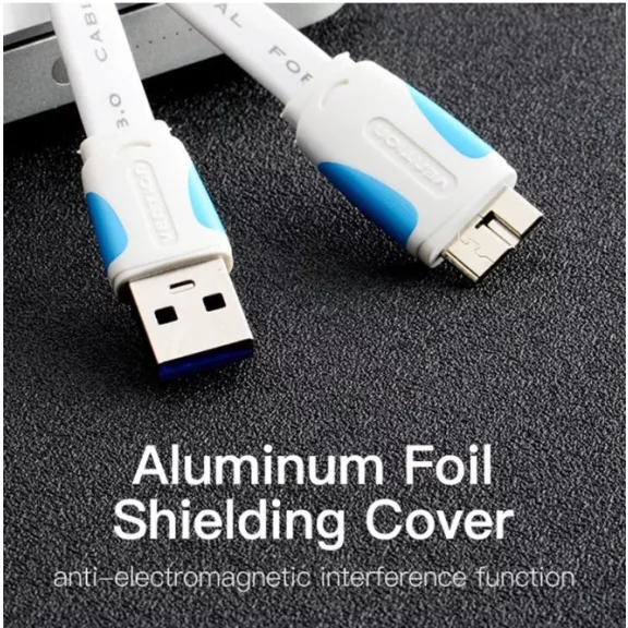 Vention USB-A 3.0/M -> Micro USB-B,  ( lapos,fekete),  0,2m, kábel