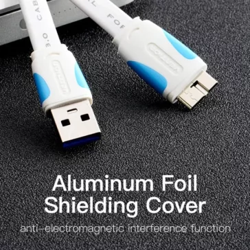   Vention USB-A 3.0/M -> Micro USB-B,  ( lapos,fekete), 1m, kábel