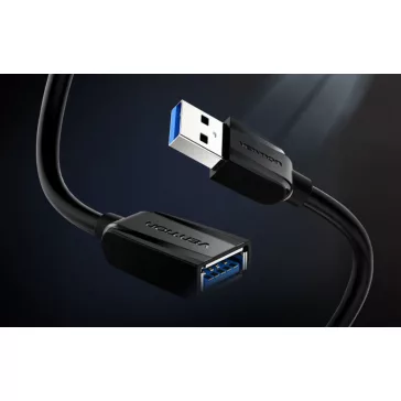 Vention USB 3.0,  (hosszabbító, fekete), 1m, kábel
